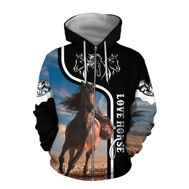 Love Horse 3D All over print for Men and Women shirt Pi030101-Apparel-NNK-Hoodie-S-Vibe Cosy™