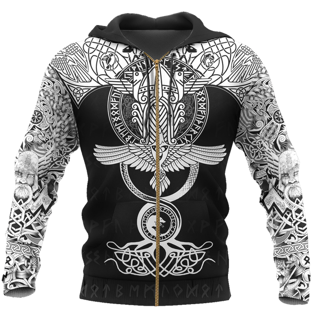 Raven Of Odin All Over Printed AM161001-Apparel-HP Arts-Zipped Hoodie-S-Vibe Cosy™