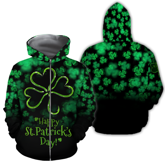 Happy St Patrick's Day Irish Hoodie T-Shirt Sweatshirt for Men and Women Pi170204-Apparel-NM-Zip hoodie-S-Vibe Cosy™