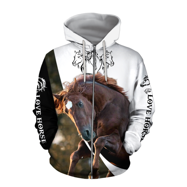 Love Horse 3D All over print for Men and Women shirt Pi030102-Apparel-NNK-Hoodie-S-Vibe Cosy™