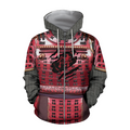 3D All Over Printed Samurai Red Armor-Apparel-6teenth World-ZIPPED HOODIE-S-Vibe Cosy™