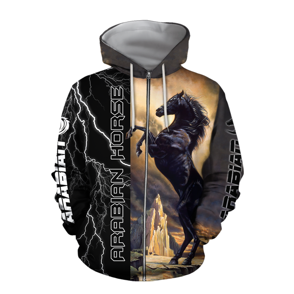 Black Stallion Arabian Horse 3D All Over Printed Shirt Hoodie Pi301202-Apparel-TA-Hoodie-S-Vibe Cosy™