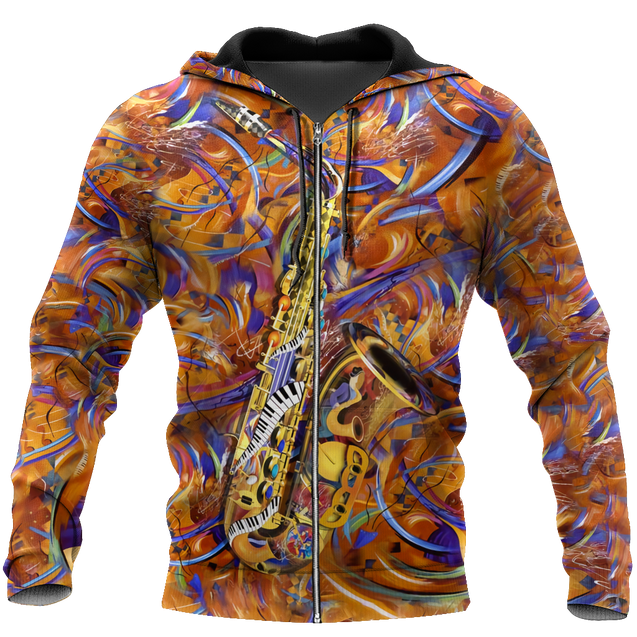 Saxophone music 3d hoodie shirt for men and women HG1144-Apparel-HG-Zip hoodie-S-Vibe Cosy™