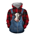 Baby Dairy Cow Hoodie T-Shirt Sweatshirt for Men and Women Pi130202-Apparel-NM-Zip hoodie-S-Vibe Cosy™