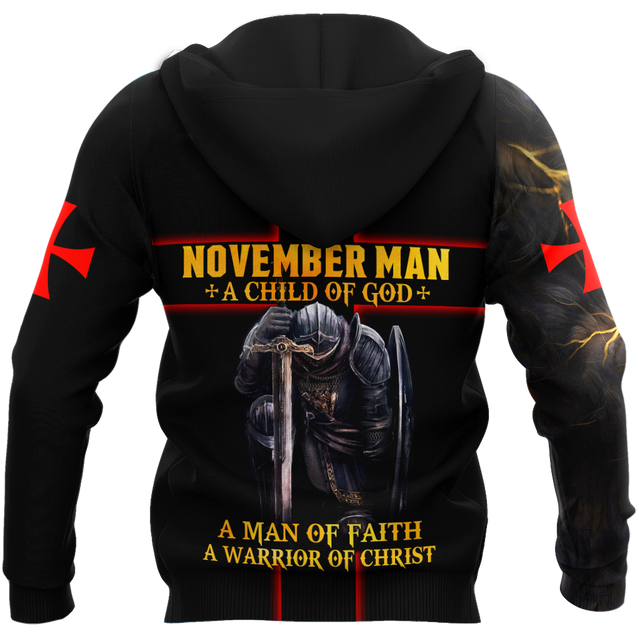 November Man A Child Of God A Man Of Faith A Warrior Of Christ 3D All Over Printed Shirts For Men and Women TA09202001S11