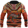 Aboriginal Kangaroo running Lizard Art summer shirts for men and women