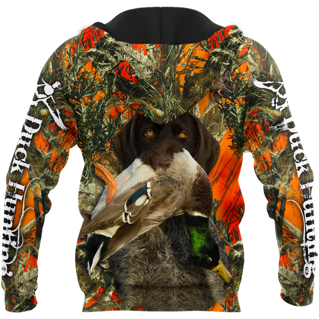 Duck Hunting Labrador Retriever Orange Camo 3D All Over Print  Hoodie Pi17082001S