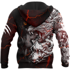 Red Thunder Wolf Tattoo All Over Printed Unisex Shirt