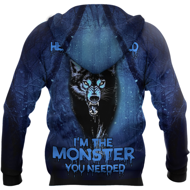 Night Wolf 3D All Over Print Hoodie T Shirt For Men and Women HHT07092016