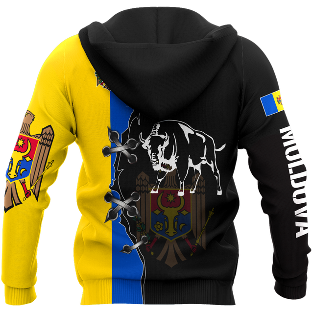 Moldova Aurochs 3D All Over Printed Hoodie Shirt Limited by SUN HAC230603-Apparel-SUN-Hoodie-S-Vibe Cosy™