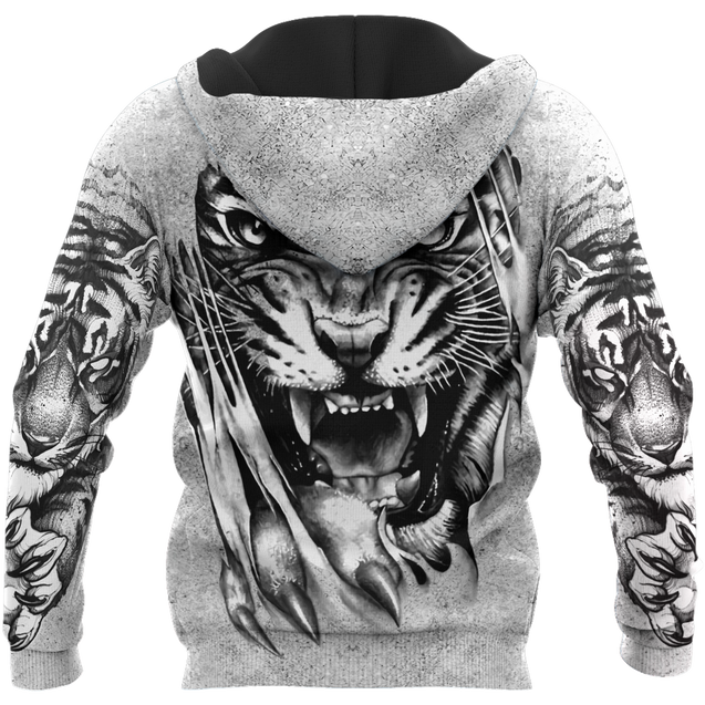 3D Tiger Tattoo Potrait  Over Printed Shirt for Men and Women