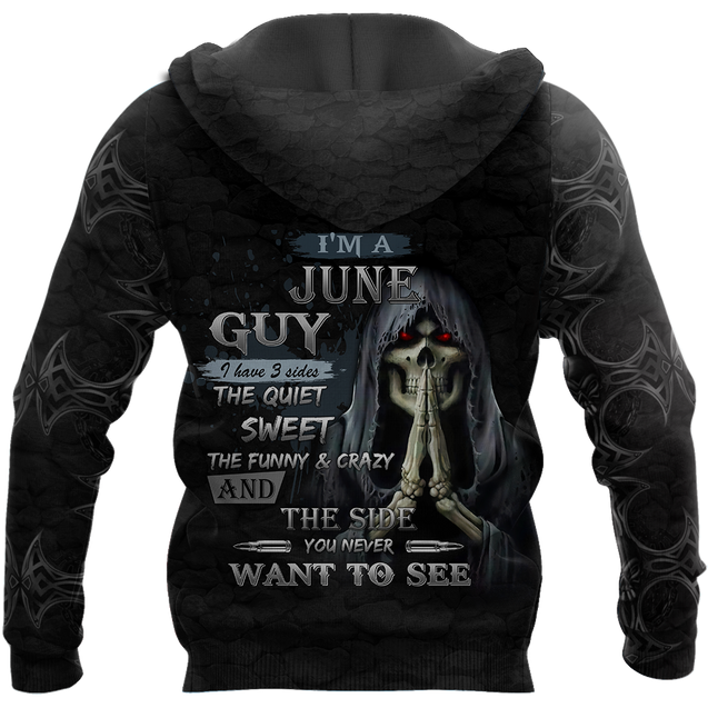 June Guy Skull 3D All Over Printed Unisex Hoodie