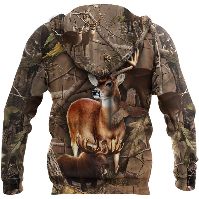 3D All Over Print Camo Deer Hunter Hoodie NTN08172003