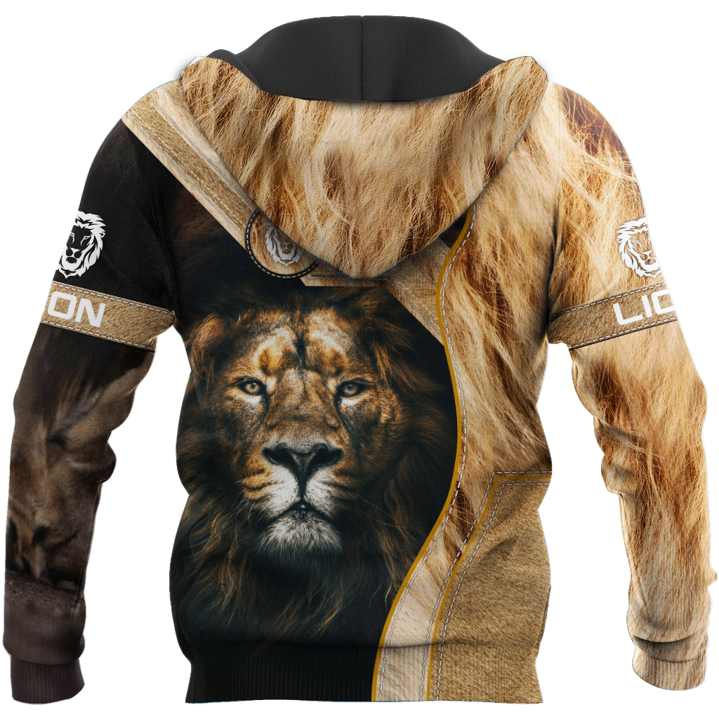 I Love Lion Over Printed Hoodie