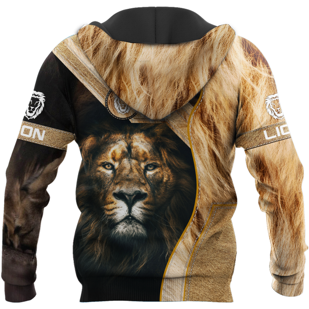 I Love Lion Over Printed Hoodie