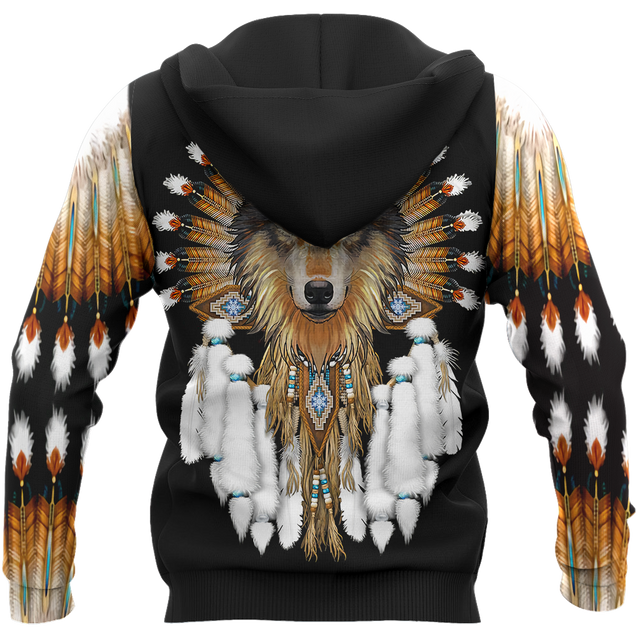 Native American Wolf Hoodie T Shirt For Men and Women HAC210405-Apparel-NM-Hoodie-S-Vibe Cosy™