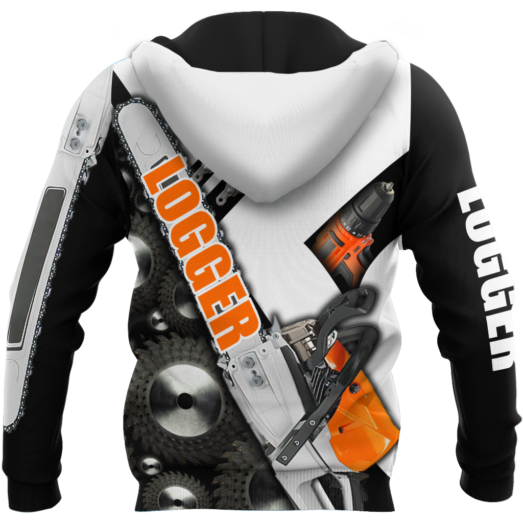 Logger Man Black and White 3D Unisex Hoodie Logger VP12112001XT