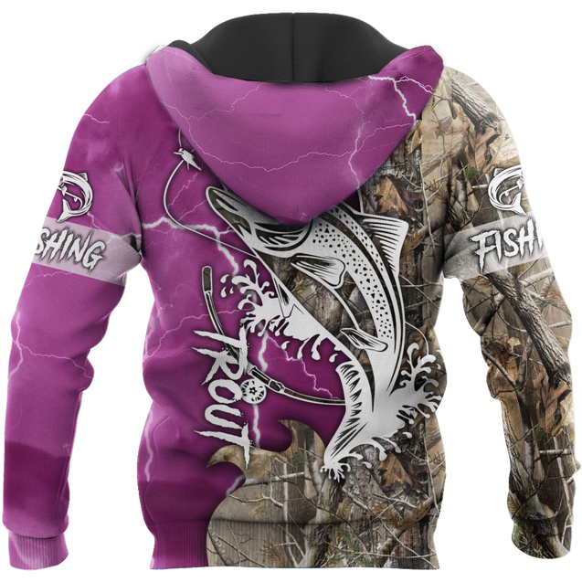 Trout Fishing purple Tattoo camo shirts for men and women TR2108203S