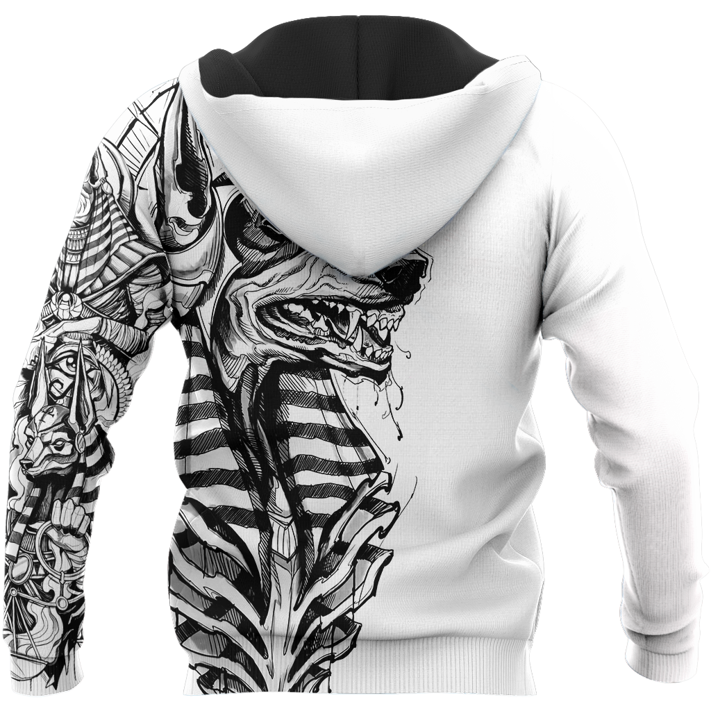 3D Ancient Egypt Anubis Tattoo Over Printed Shirt for Men and Women
