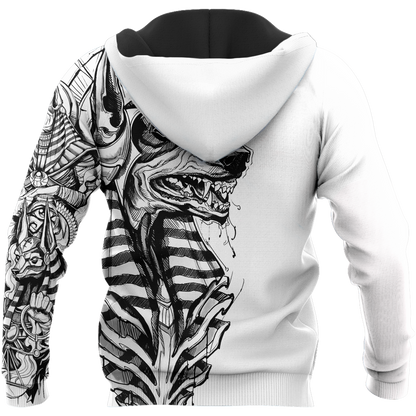 3D Ancient Egypt Anubis Tattoo Over Printed Shirt for Men and Women