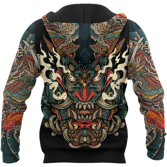 Samurai Tattoo Art Hoodie T Shirt For Men and Women HAC220602-NM-Apparel-NM-Hoodie-S-Vibe Cosy™