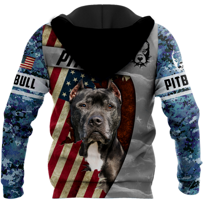 3D America Pit Bull Terrier Unisex Shirts