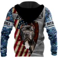 3D America Pit Bull Terrier Unisex Shirts