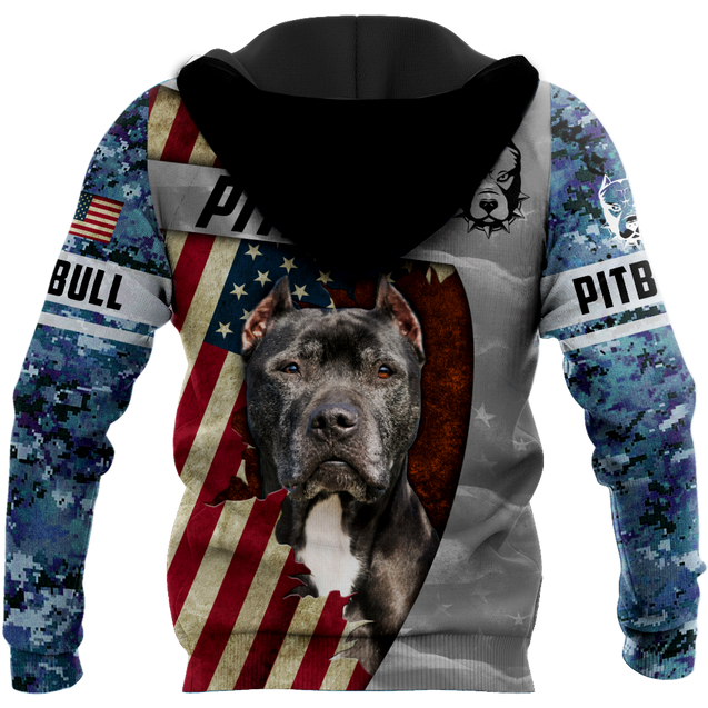 3D America Pit Bull Terrier Unisex Shirts