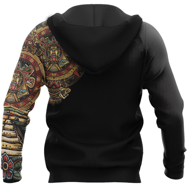 Mexico Aztec Sun Stone Tattoo-Apparel-HP Arts-Hoodie-S-Vibe Cosy™