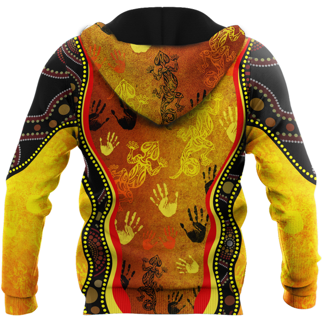 Aboriginal Australia Rock Painting Hand Lizard Art Golden Style shirts for men and women TR2606204S-Apparel-Huyencass-Hoodie-S-Vibe Cosy™