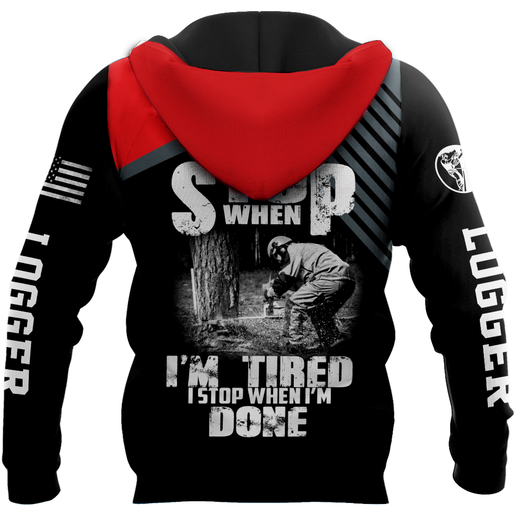Logger Chainsaw I'm Stop When I Am Done Red Unisex Shirts