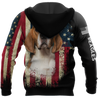 Beagles American Flag 3D All Over Print Hoodie