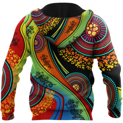 Aboriginal Australia Indigenous Lizard Painting Art shirts for men and women TR2606203S-Apparel-Huyencass-Hoodie-S-Vibe Cosy™