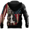 Pit Bull Terrier American Flag 3D All Over Print Hoodie