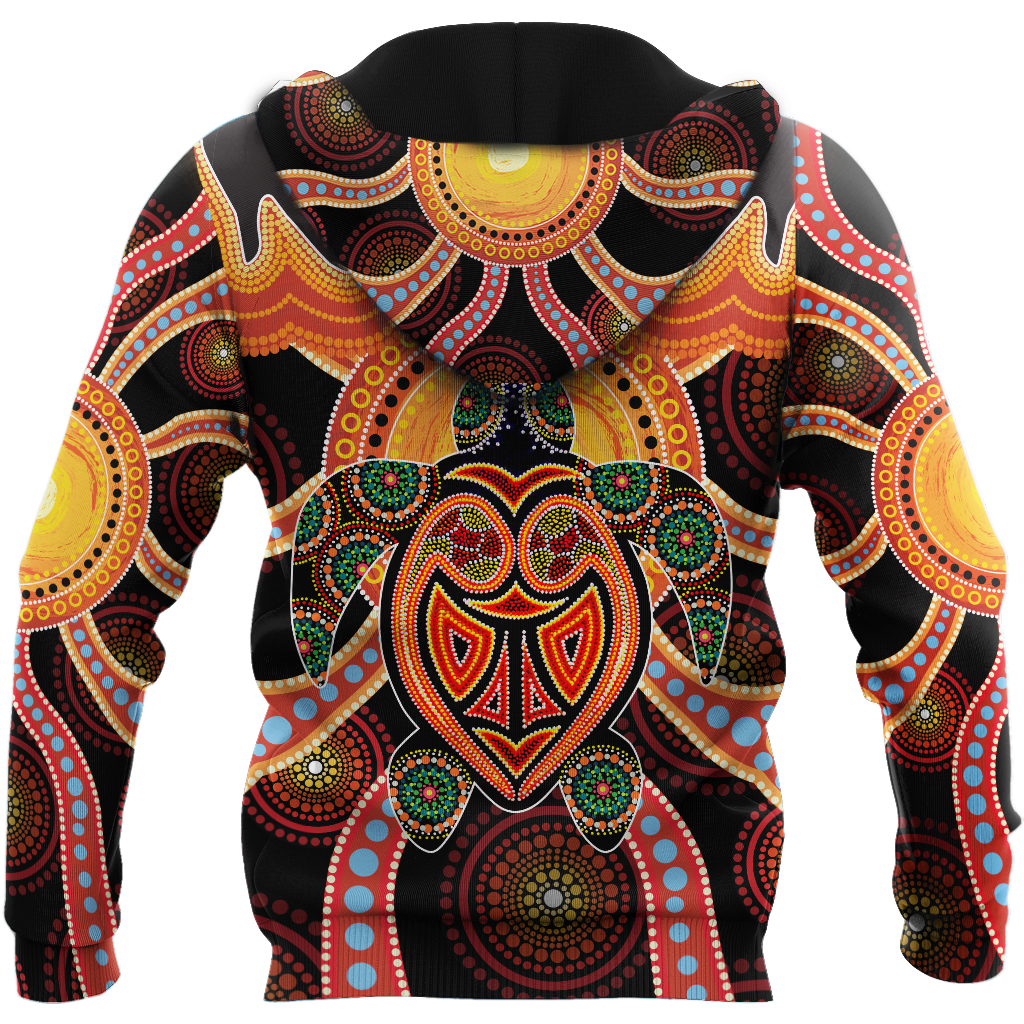 Aboriginal Turtle Touch the Sun Bedding Set, Australia Indigenous Painting Art shirts for men and women-Apparel-Huyencass-Hoodie-S-Vibe Cosy™