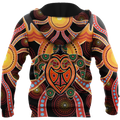 Aboriginal Turtle Touch the Sun Bedding Set, Australia Indigenous Painting Art shirts for men and women-Apparel-Huyencass-Hoodie-S-Vibe Cosy™