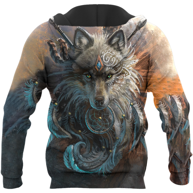 Native American Wolf Hoodie T Shirt For Men and Women HAC220401-Apparel-NM-Hoodie-S-Vibe Cosy™