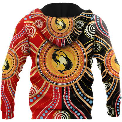 Aboriginal Kangaroo Australia Indigenous Painting Art shirts for men and women-Apparel-Huyencass-Hoodie-S-Vibe Cosy™