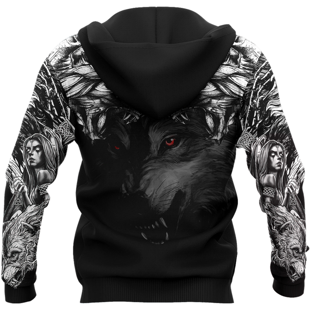 Double Dark Wolf Tattoo 3D All Over Printed Unisex Shirts