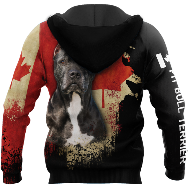 Pit Bull Canada Flag 3D All Over Print Hoodie TR2509201