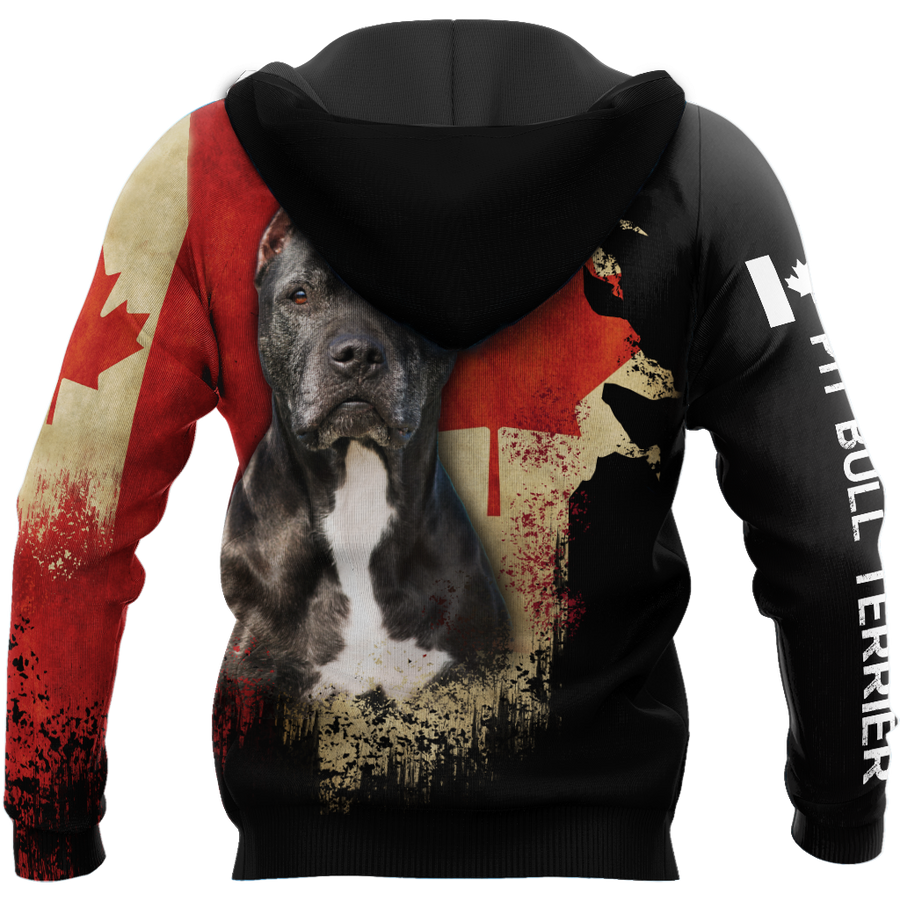 Pit Bull Canada Flag 3D All Over Print Hoodie TR2509201