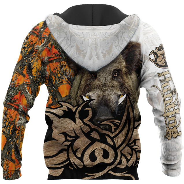 Boar Hunter Oreange Camo 3D All Over Print  Hoodie DL20102003