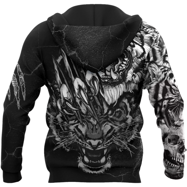 White Tiger 3D Tattoo Over Printed Shirt for Men and Women