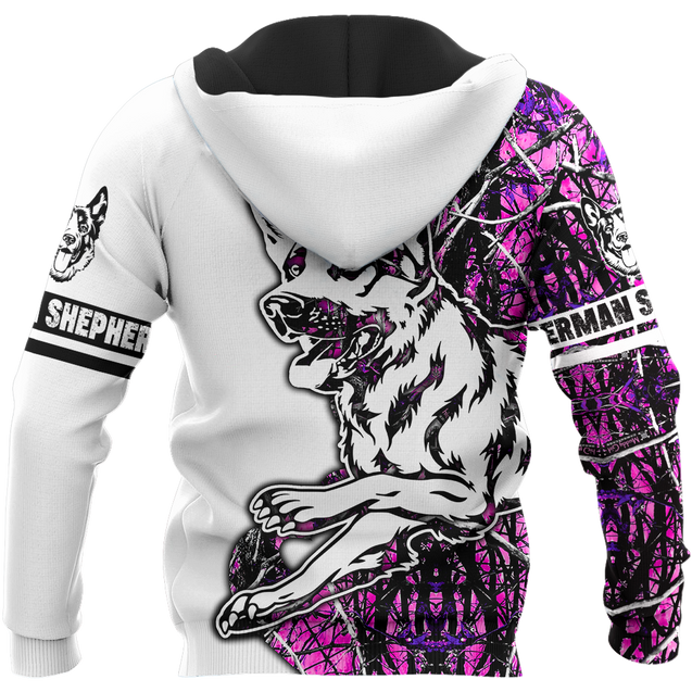 German shepherd pink tattoo 3d hoodie shirt for men and women HAC180805