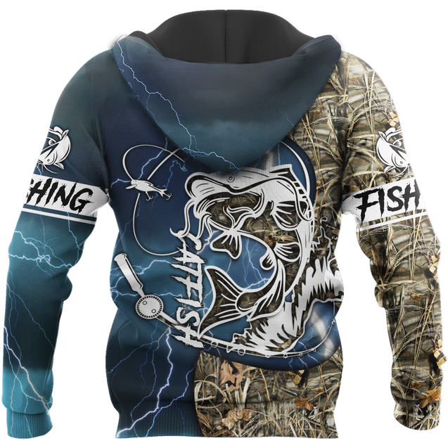 Catfish fishing Blue tattoos camo 3d shirts for men and women TR300303 - Amaze Style™-Apparel