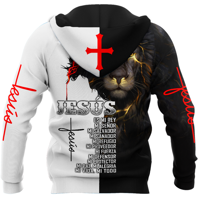 Jesús es mi rey mi señor	3D All Over Printed Shirts For Men and Women Pi12062003-Apparel-TA-Hoodie-S-Vibe Cosy™