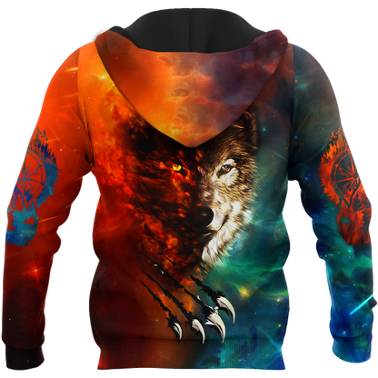 3D All Over Print Wolf Hoodie Pi27082001