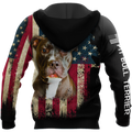 Pit Bull Terrier American Flag 3D All Over Print Hoodie TR0510202