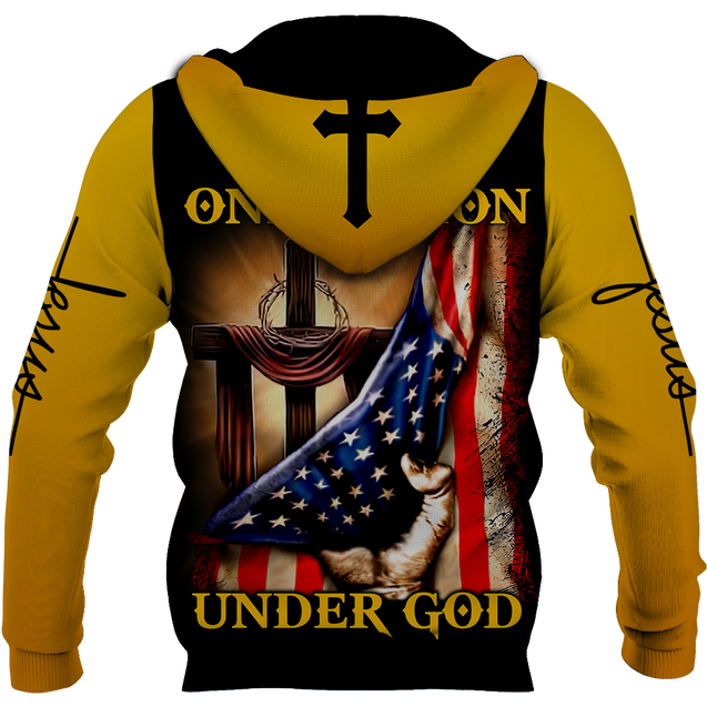 Easter God Jesus One Nation Under God 3D All Over Printed Shirt Hoodie JJ020402-Apparel-MP-Hoodie-S-Vibe Cosy™