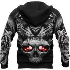 3D Tattoo Skull Tiger Over Printed Shirt for Men and Women
